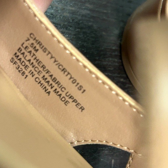 Steve Madden Christyy Leather Pointed Toe Slingback Block Heel Shoes Tan 7.5M - Picture 12 of 16